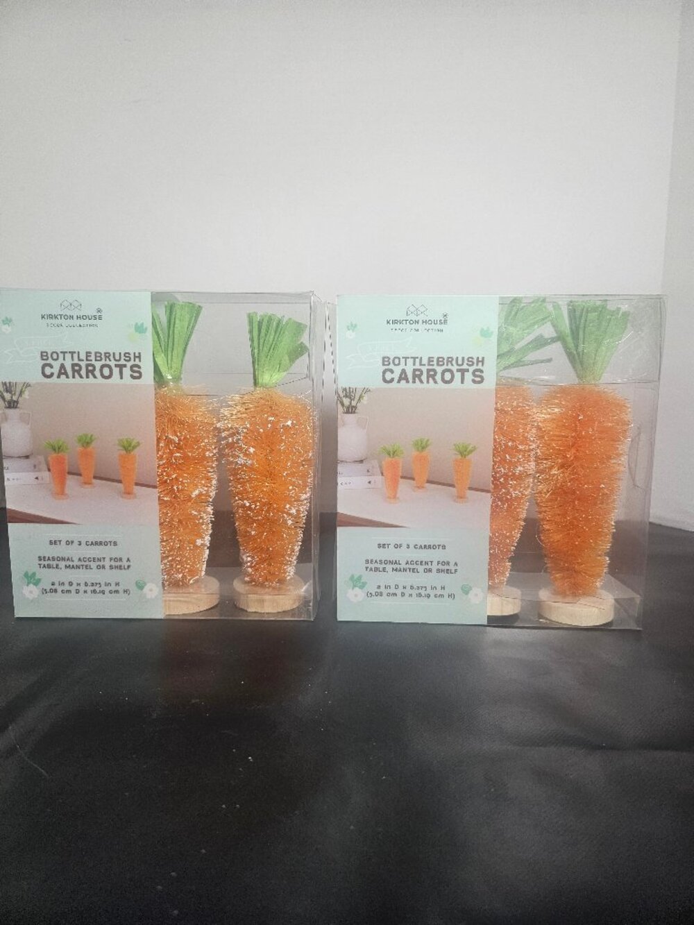 Kirkton House Easter Seasonal Bottle Brush Carrots Home Decor 3 Pack X 2 NEW